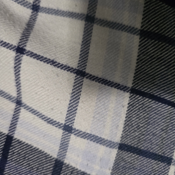 Blue and White Checkered Flannel Shirt - Picture 7 of 7